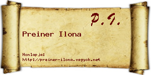 Preiner Ilona névjegykártya